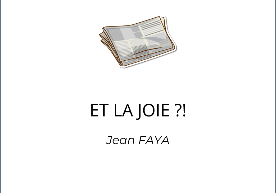 Jean Faya Nouvelle de recherche et la joie